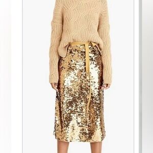 Beautiful gold sequin pencil skirt. Jcrew. NWT